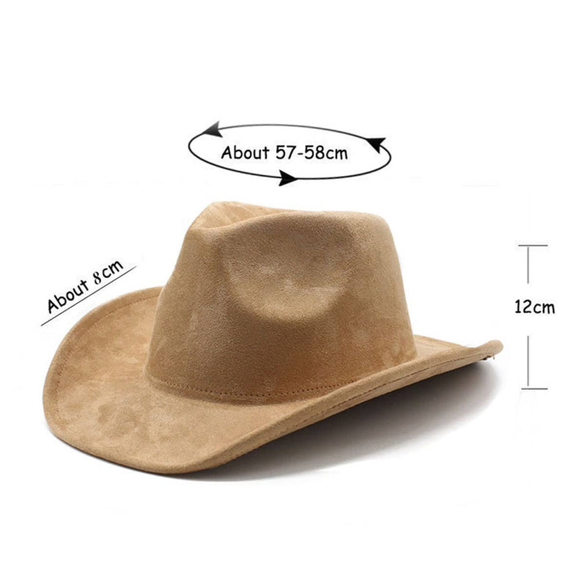 ACCITY - Simple Western Fedora Cowboy Hat Camel Measurements