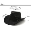 ACCITY - Western Cowboy Jazz Felt Hat showing measurements