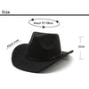 ACCITY - Western Cowboy Jazz Felt Hat showing measurements