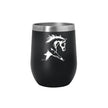 AWST Int'l 12 oz Stainless Steel Wine Tumbler W/ Slide Top Lila Black