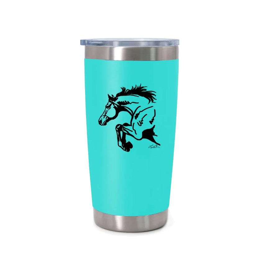 AWST Int'l 20 oz Stainless Steel Wine Tumbler W/ Slide Top Lila Turquoise