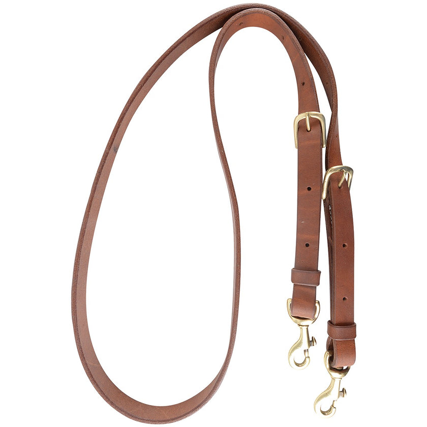 Adjustable Flat Barrel Rein Buckle and Keeper Snap Ends