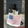 American Flag Large Tote on dog