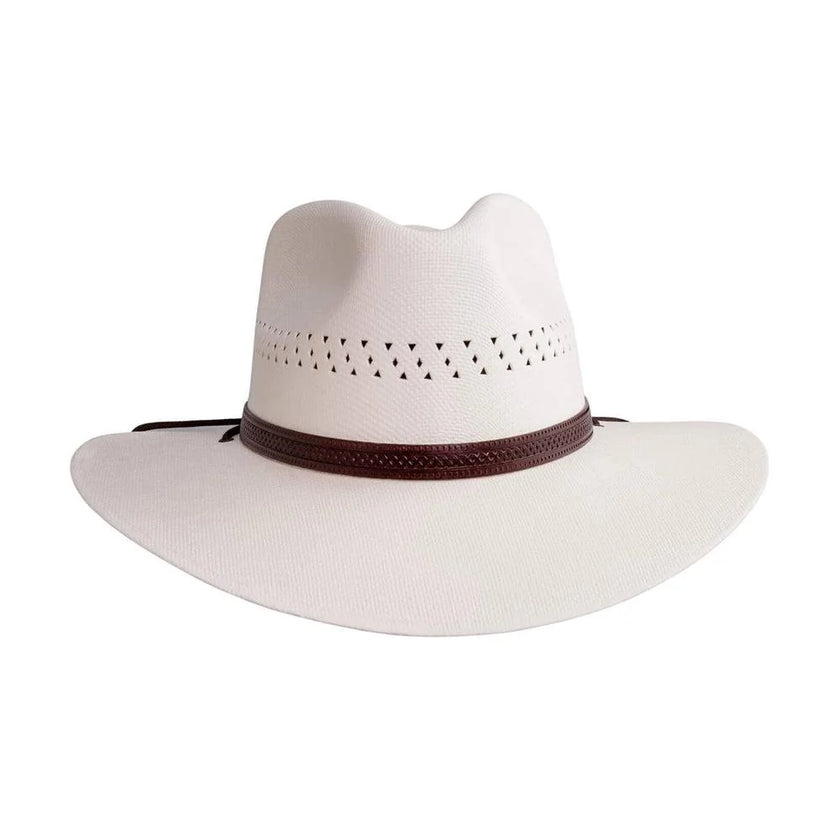 American Hat Makers - Barcelona - Straw Sun Hat Front White