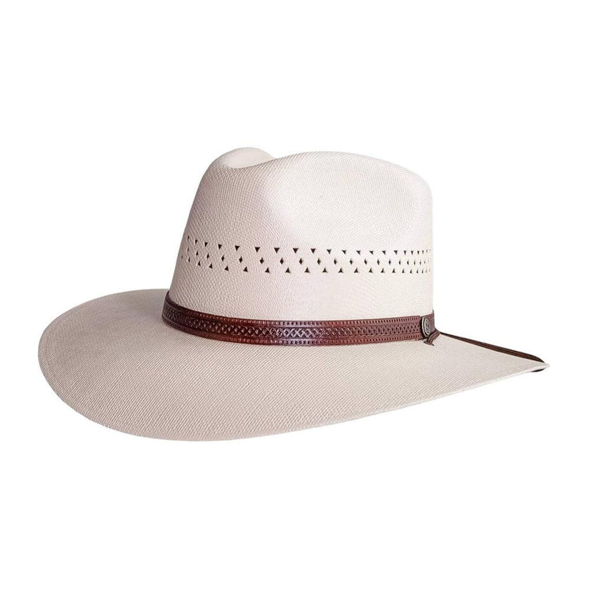American Hat Makers - Barcelona - Straw Sun Hat white