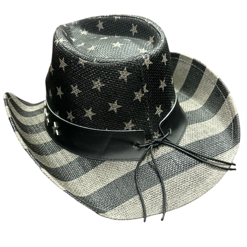 American Hat Makers Americana Black - Straw Cowboy Hat Back View