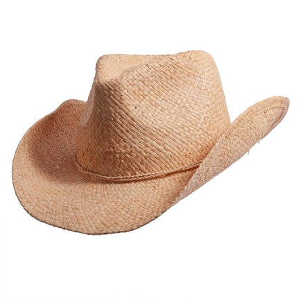American Hat Makers Belle Natural Straw Sun Hat Front angle view