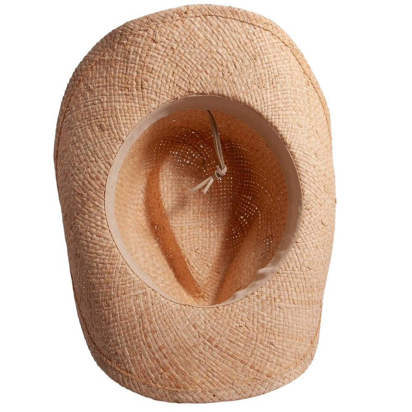 American Hat Makers Belle Natural Straw Sun Hat Inside view