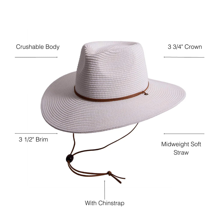 American Hat Makers Felix White Straw Sun Hat Details