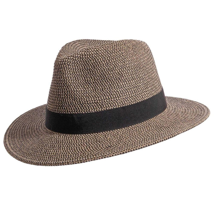 American Hat Makers - Nero - Two-Tone Woven Straw Fedora Hat