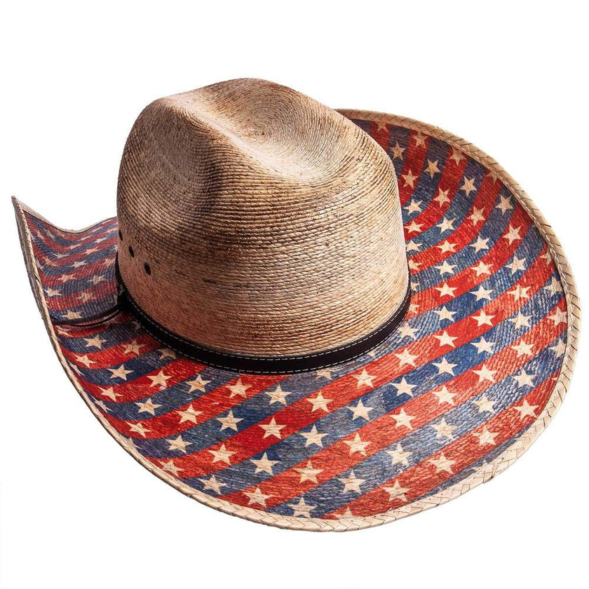 American Hat Makers Patriot - Straw Cowboy Hat Red, White & Blue right side