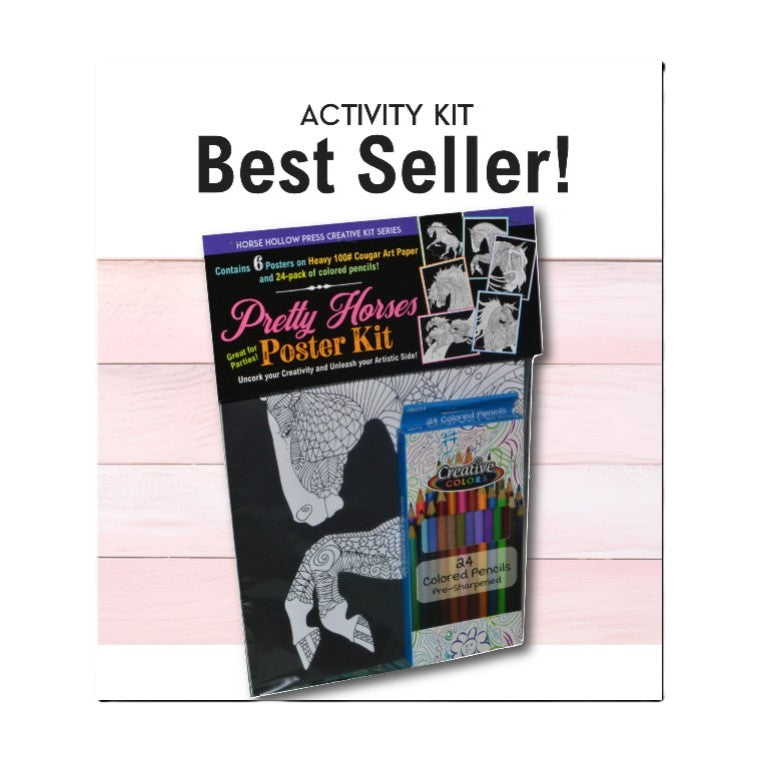 Art Coloring Kit Horse Drawings w/ Pencils