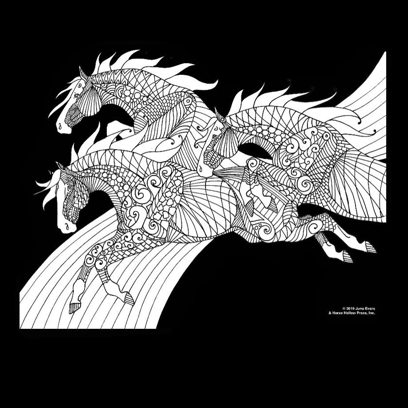 Art Coloring Kit Horse Drawings w/ Pencils