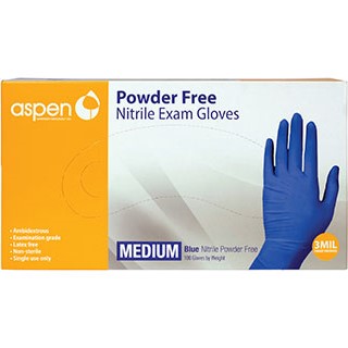 Aspen Nitrile Exam Gloves 100/pkg Medium