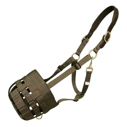QHP Best Friend Padded Leather Crown Grazing Muzzle - DRAFT