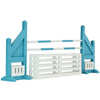 BREYER Turquoise and White Wooden Brush Box Jump angle view