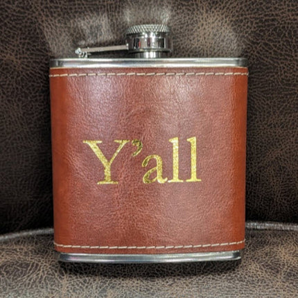 Barrel Down South - Y'all Flask Front view