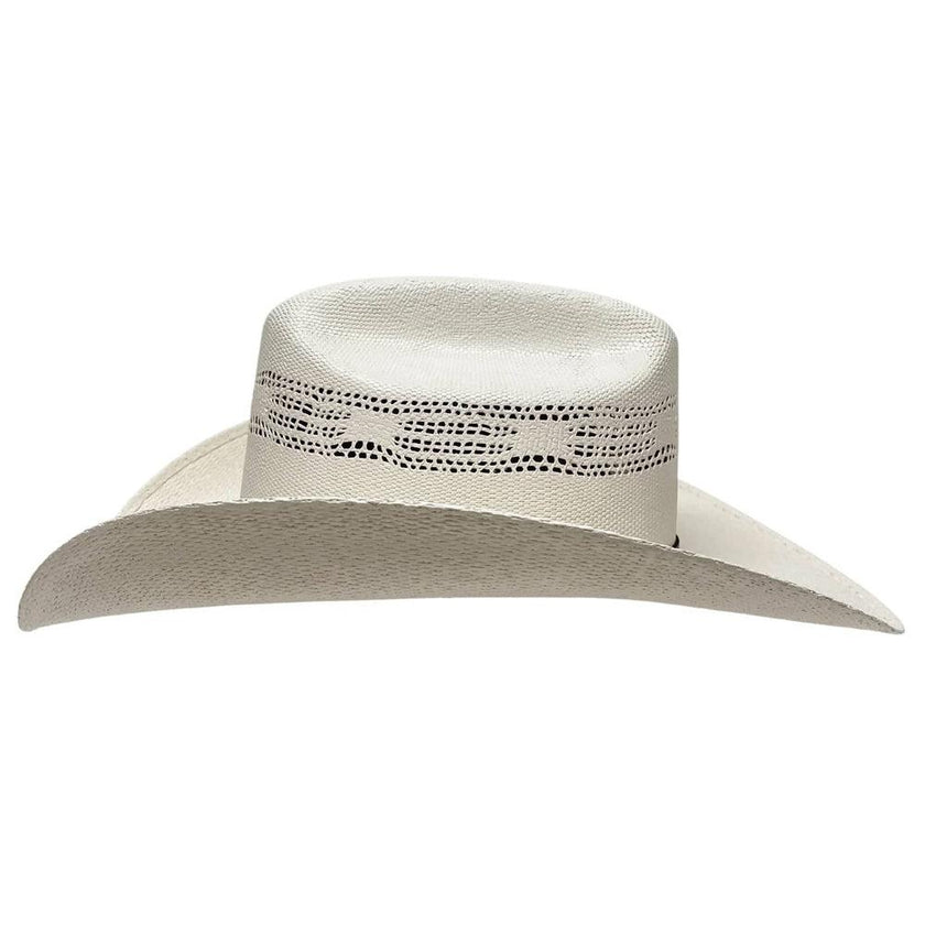 American Hat Makers Billings Montana - Straw Cowboy Hat with Western Hat Band Side View