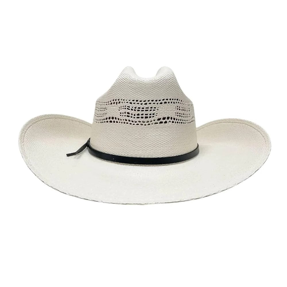 American Hat Makers Billings Montana - Straw Cowboy Hat with Western Hat Band detail back