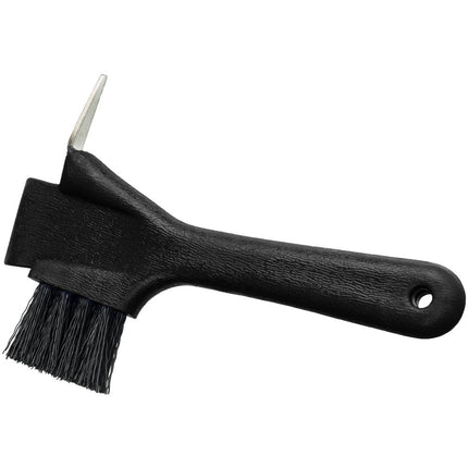 Tough1 Hoof Pick / Brush and Scraper with black handle