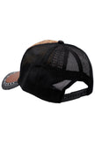 Bronzed Emblem Ostrich Leather Straw Mesh Charro Cap back view