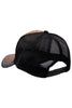 Bronzed Emblem Ostrich Leather Straw Mesh Charro Cap back view