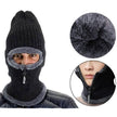 Cap Zone - Dark Neutral Chenille Knitted Fleece Balaclava showing details