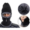 Cap Zone - Dark Neutral Chenille Knitted Fleece Balaclava showing details