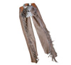 KHS EXCHANGE Tan Suede Custom Show Chaps with Fringe and Silver Buckle