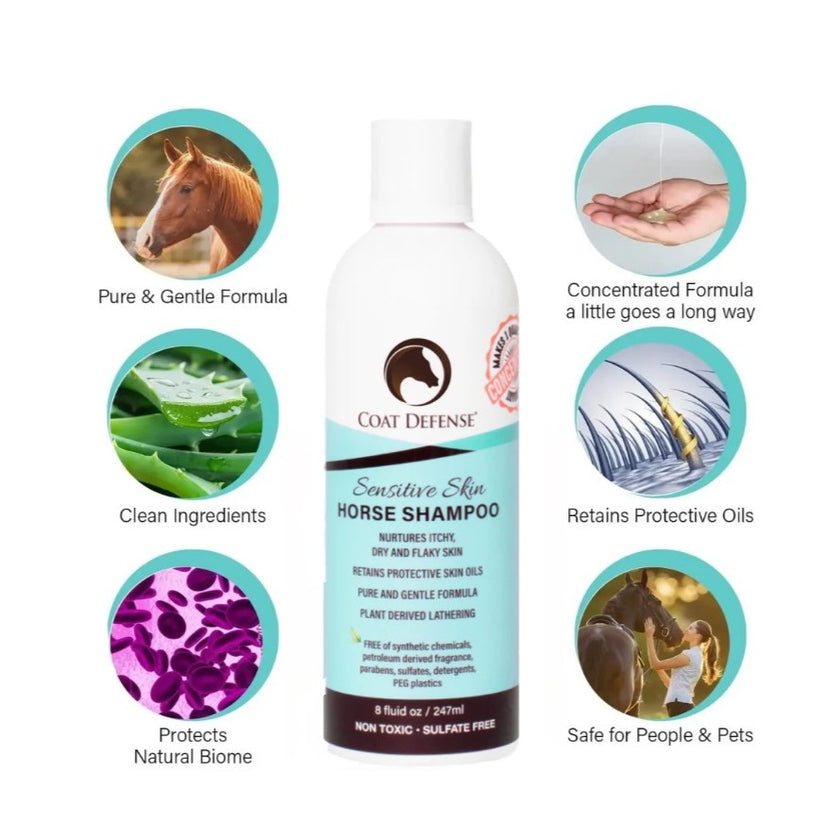 COAT DEFENSE® Sensitive Skin Horse Shampoo - 8oz product information