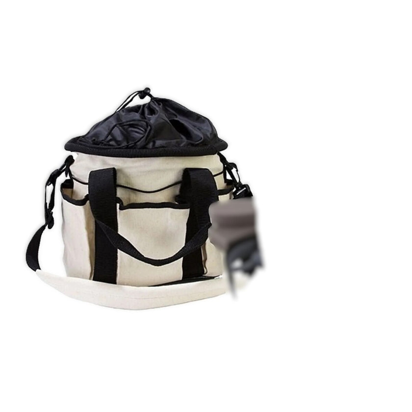 Tan Canvas Drawstring Grooming Tote