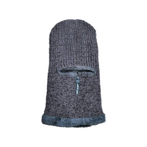 Cap Zone - Dark Neutral Chenille Knitted Fleece Balaclava Grey