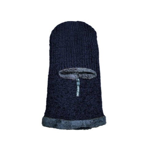 Cap Zone - Dark Neutral Chenille Knitted Fleece Balaclava Navy