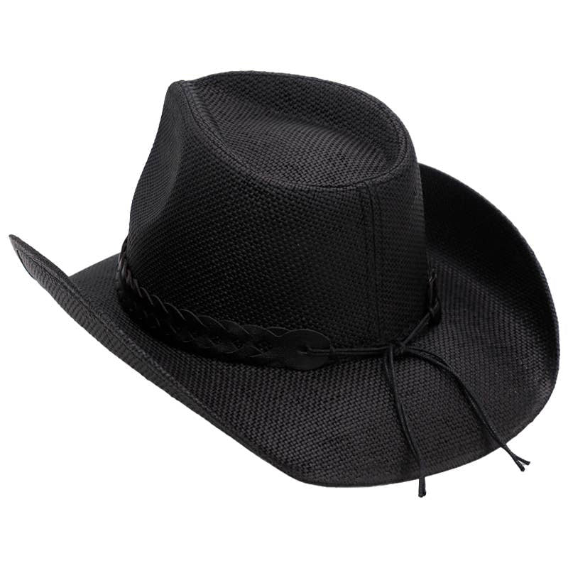 Cap Zone - Matte Monochrome Chain Cowboy Hat Back view