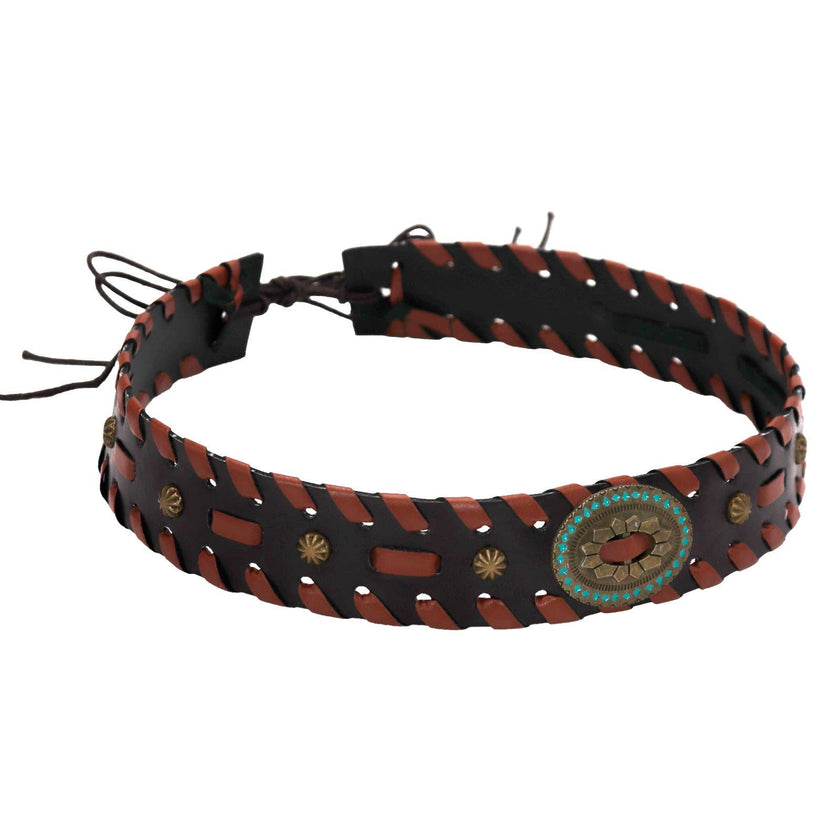 Cap Zone - Stitched Concho Belt Tycoon Felt Cowboy Hat - Belt shown off hat but included with product