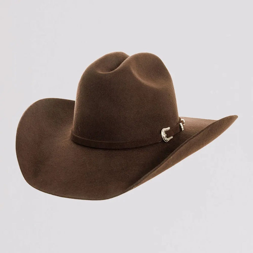 American Hat Makers - Cattleman - Felt Cowboy Hat Chocolate with hat band and three piece buckle