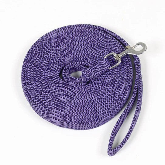 Centaur® 25 foot Cushion Web Lunge Line in purple/ navy color