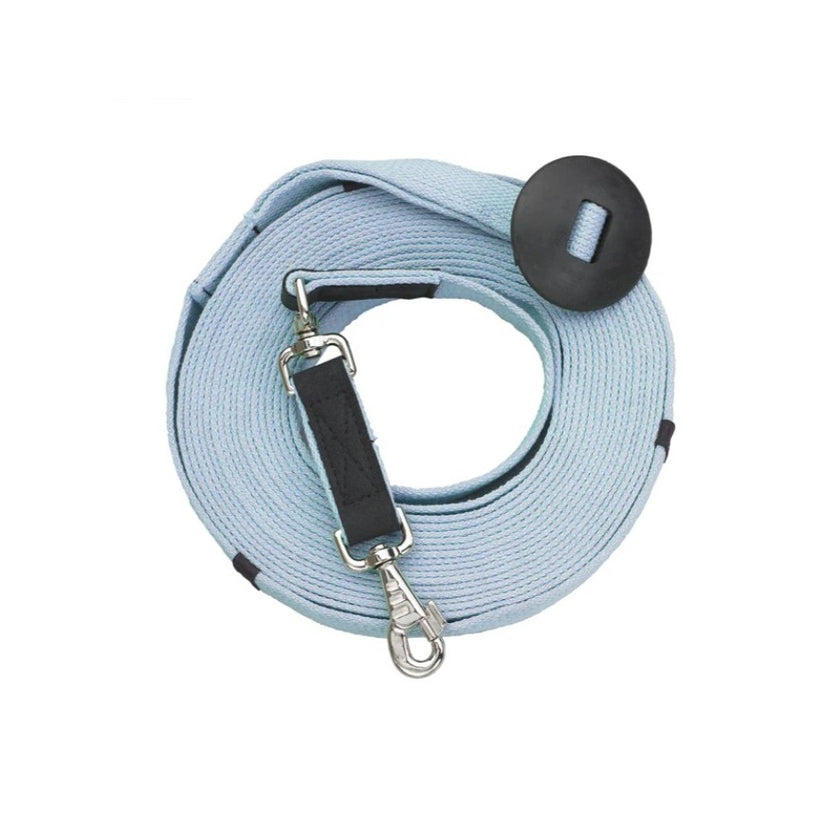 Centaur® 35 foot Poly-Cotton Web Lunge Line with Donut ice blue
