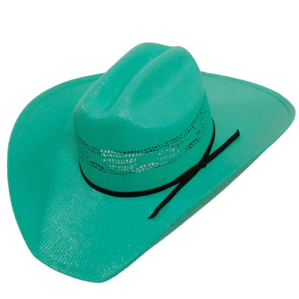 American Hat Makers - Chelsea - Straw Cowgirl Hat Turquoise side angle view