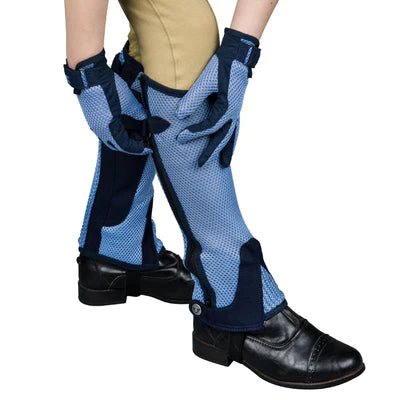 Children's Air Mesh Half Chap and Glove Set light blue