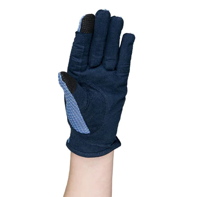 Children's Air Mesh Half Chap and Glove Set shows palm side of glove on a hand