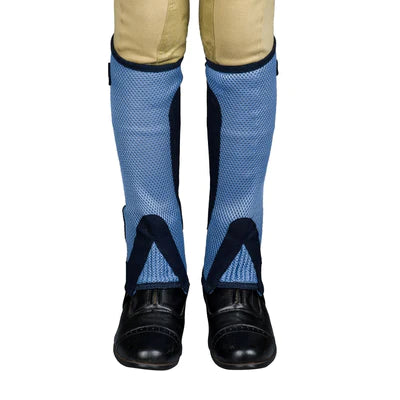 Children's Air Mesh Half Chap and Glove Set shows chaps from front