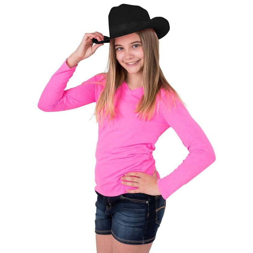 Children's Felt Cowboy Hat on model girl