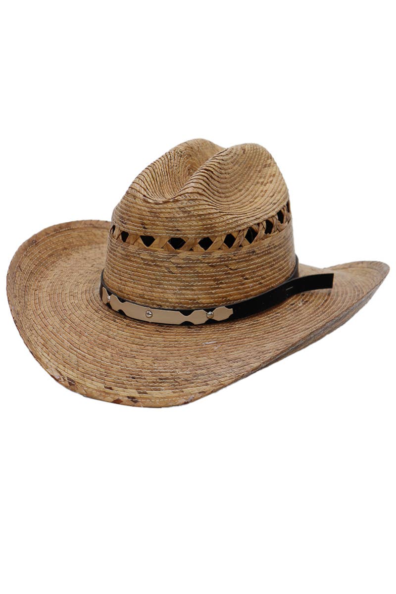 Children's Quarterhorse Palm Straw Cowboy Hat Tan 