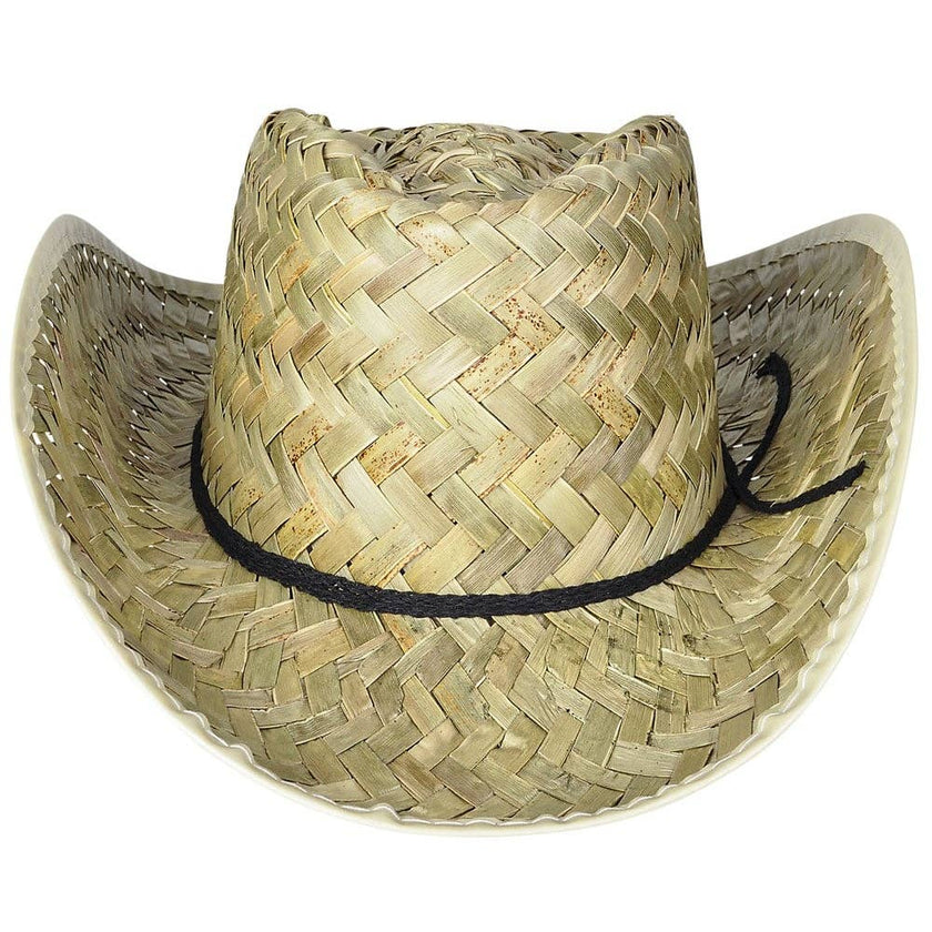 Children's Straw Cowboy Hat front view straight on.