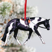 Classy Equine - Black and White Tobiano English Paint Horse Ornament hanging