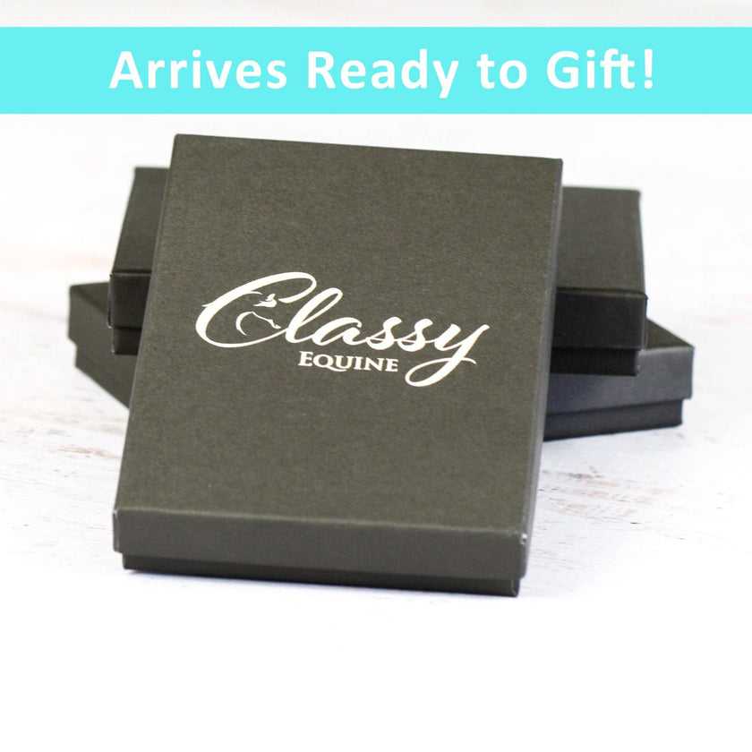 Classy Equine - Buckskin Appaloosa English Pleasure Horse Ornament gift box 