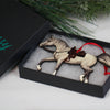 Classy Equine - Dapple Gray Arabian Show Horse Ornament in box
