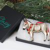 Classy Equine - Gray & White Miniature Donkey Christmas Ornament gift box