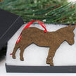 Classy Equine - Gray & White Miniature Donkey Christmas Ornament back view